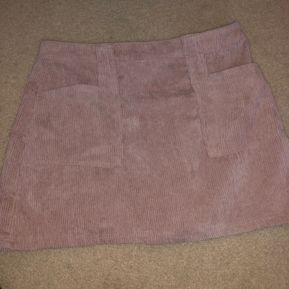 PINK CORDUROY SKIRT